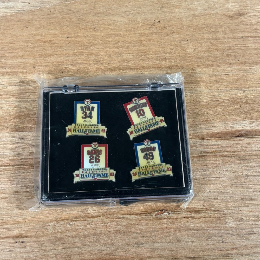 Texas Rangers Baseball Hall of Fame 2003 Pin Set Ryan Sundberg Oates Hough MBNA